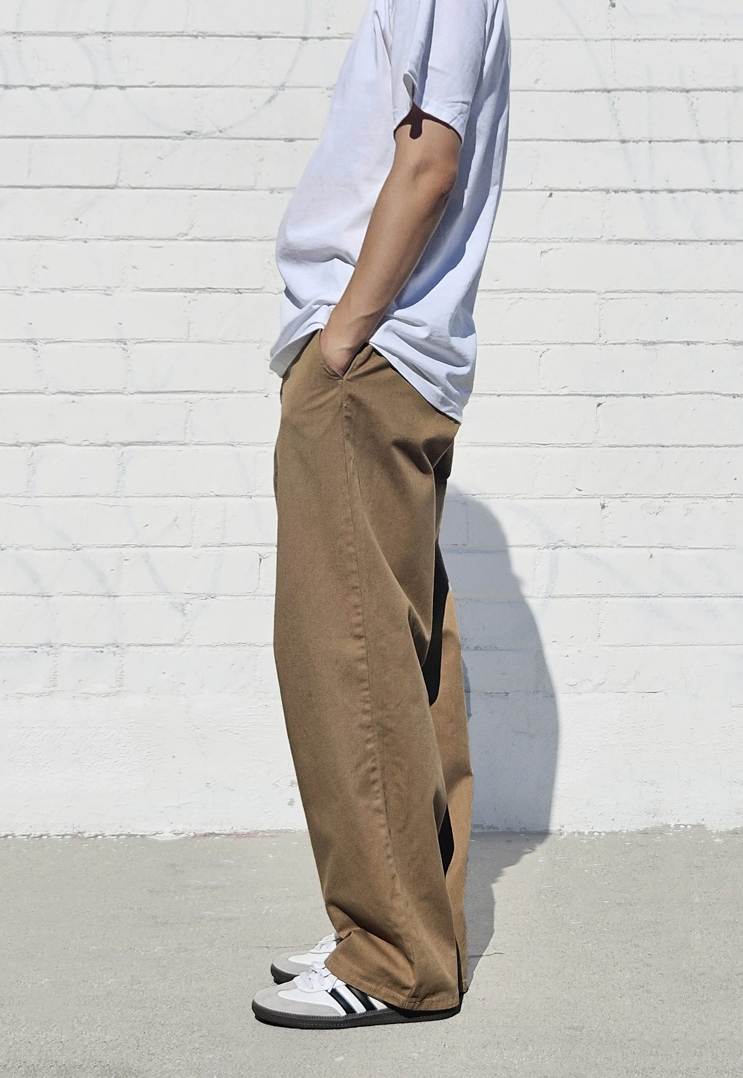 Camel Baggy Chino Pants — Neo Blue Jeans – Made-in-USA Baggy Denim